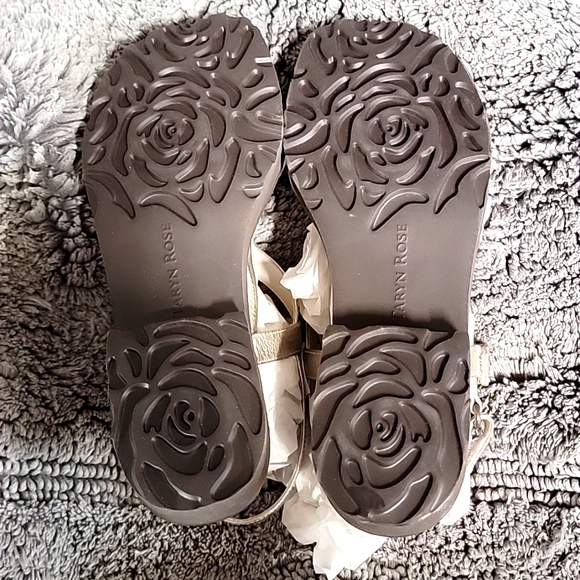 Taryn Rose Soft Gold Metallic Strappy Slingback Sandal - Picture 2 of 3